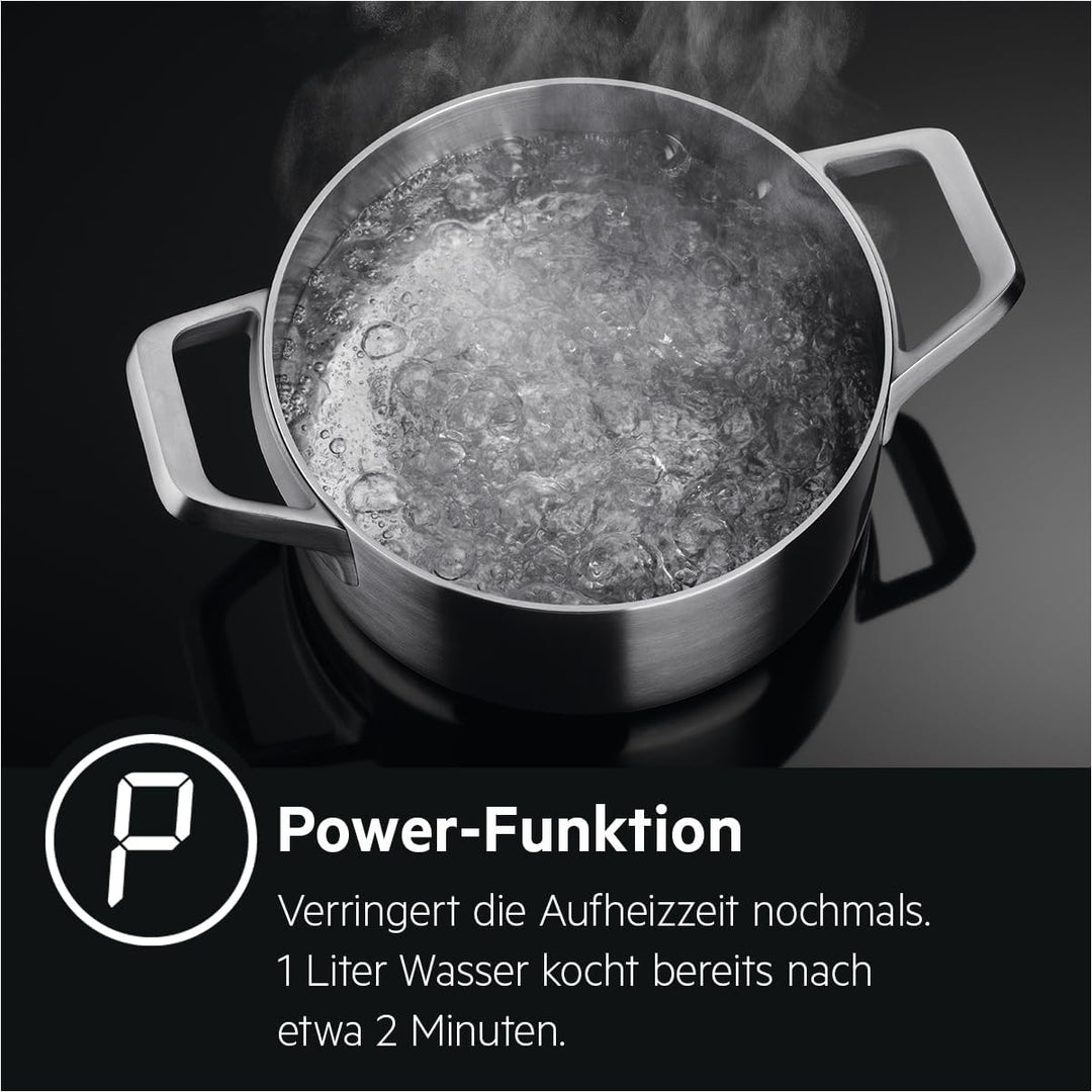 AEG IKS6443AXB Autarkes Kochfeld / Induktion / Hob²Hood / Slider-Bedienung / 60 cm / Edelstahlrahmen