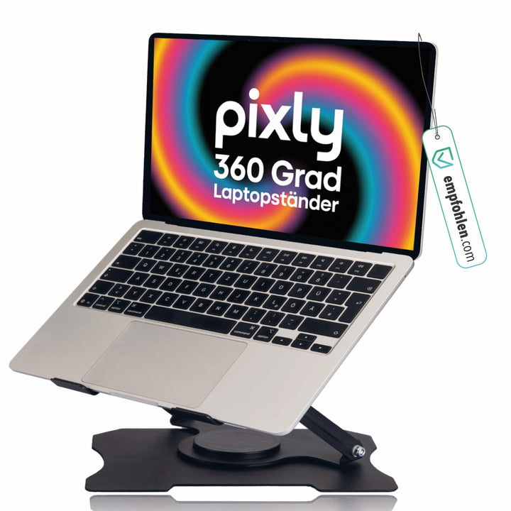 pixly Laptop Ständer 360° drehbar - Höhenverstellbarer Laptop-Halter - Ergonomischer Notebook-Stände