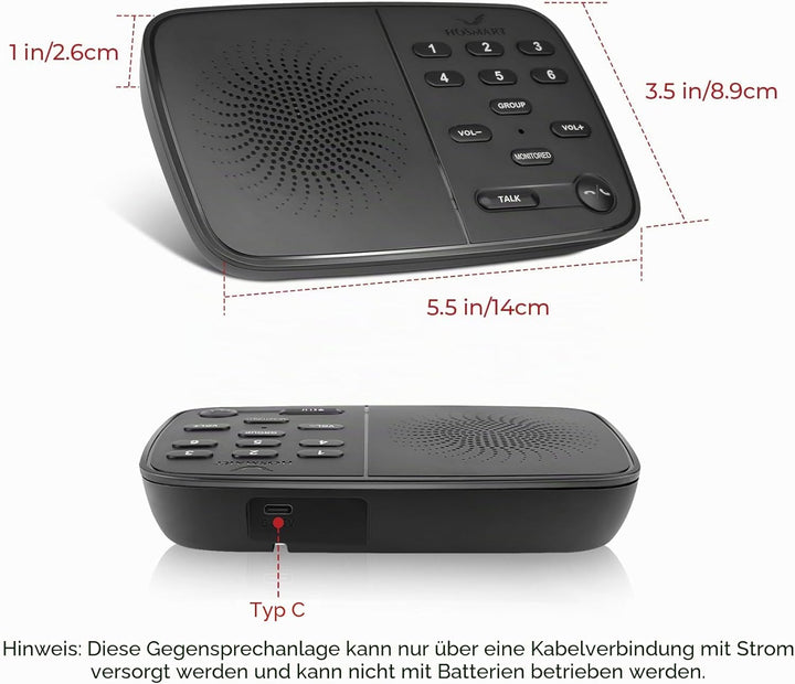 Hosmart Neue verbesserte drahtlose Duplex-Gegensprechanlage 2025 Realzeit-Zwei-Wege-Lösung für Zuhau