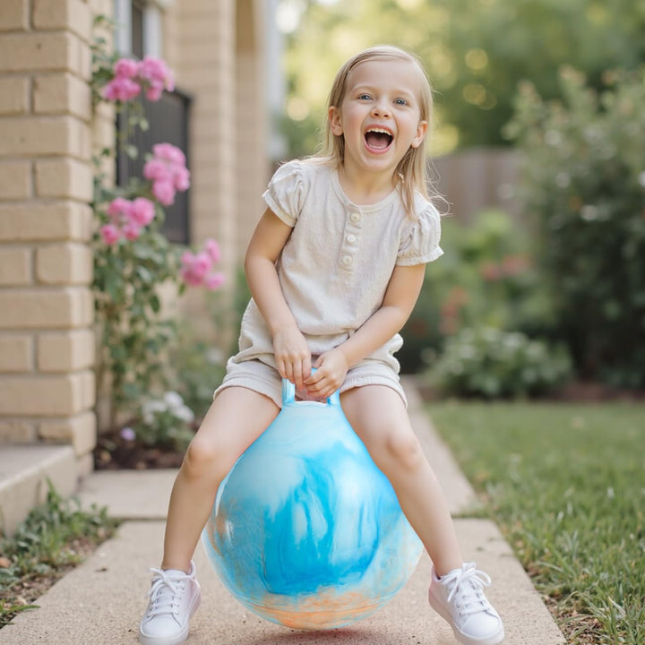 U&amp;C Planet Hüpfball Aufblasbarer Hopperbal mit Pumpe, 45 cm Hopper Ball für Kinder，max. Belastbarkei