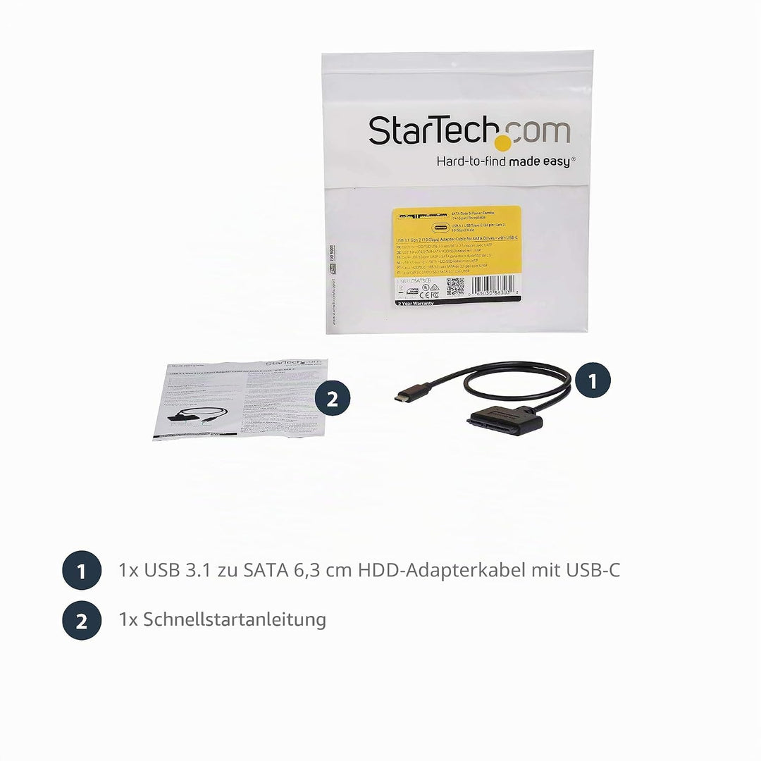 StarTech.com USB-C auf SATA Adapter - Externer Festplattenstecker für 2,5'' SATA-Laufwerke - SATA SS
