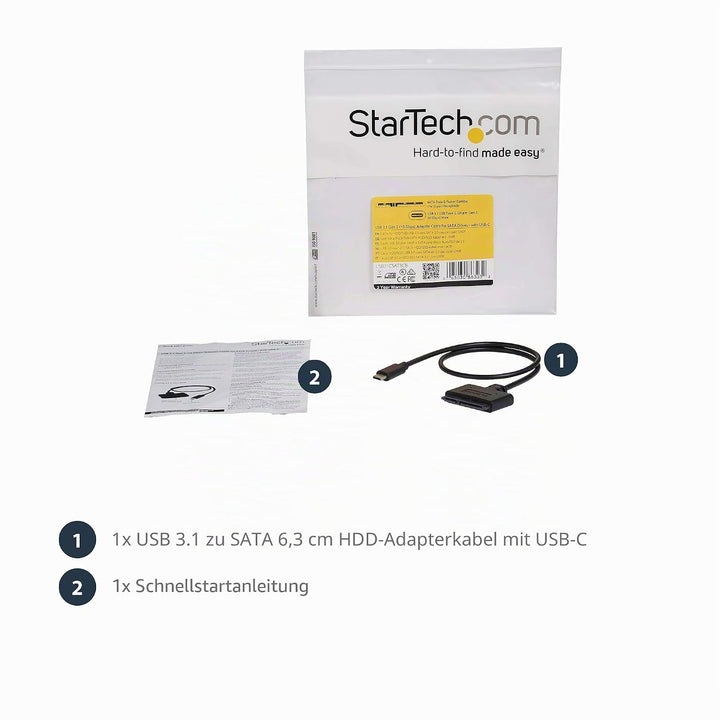 StarTech.com USB-C auf SATA Adapter - Externer Festplattenstecker für 2,5'' SATA-Laufwerke - SATA SS