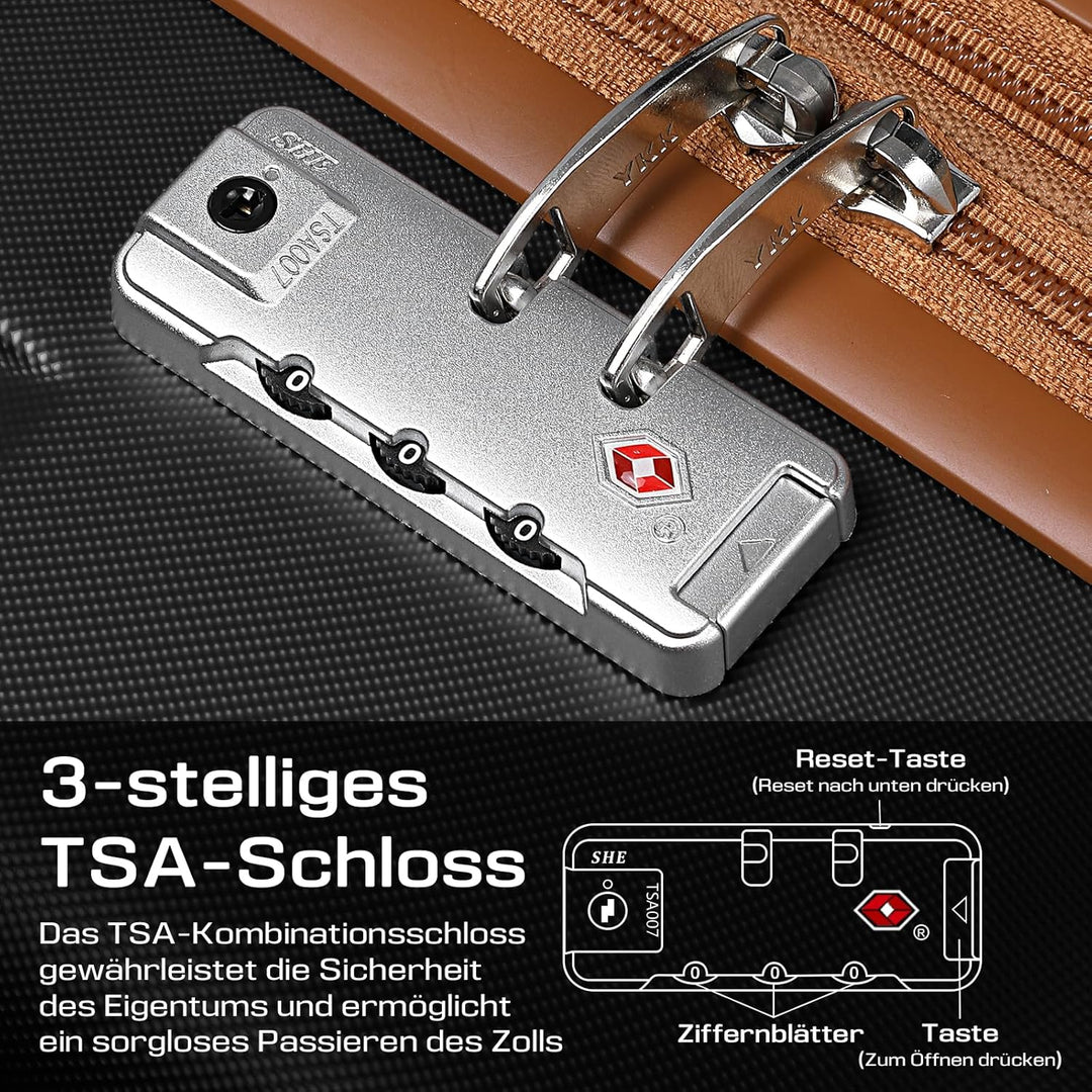 Joyway Koffer Trolleys Mittelgross Koffer, Hartschalen Reisekoffer mit 4 Rollen und TSA Schloss, Erw