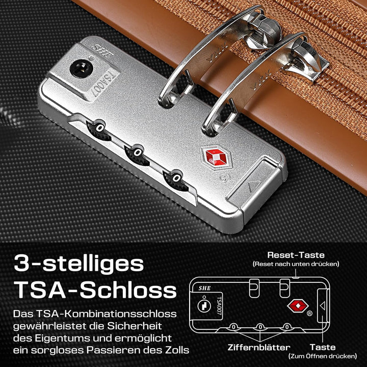 Joyway Koffer Trolleys Mittelgross Koffer, Hartschalen Reisekoffer mit 4 Rollen und TSA Schloss, Erw