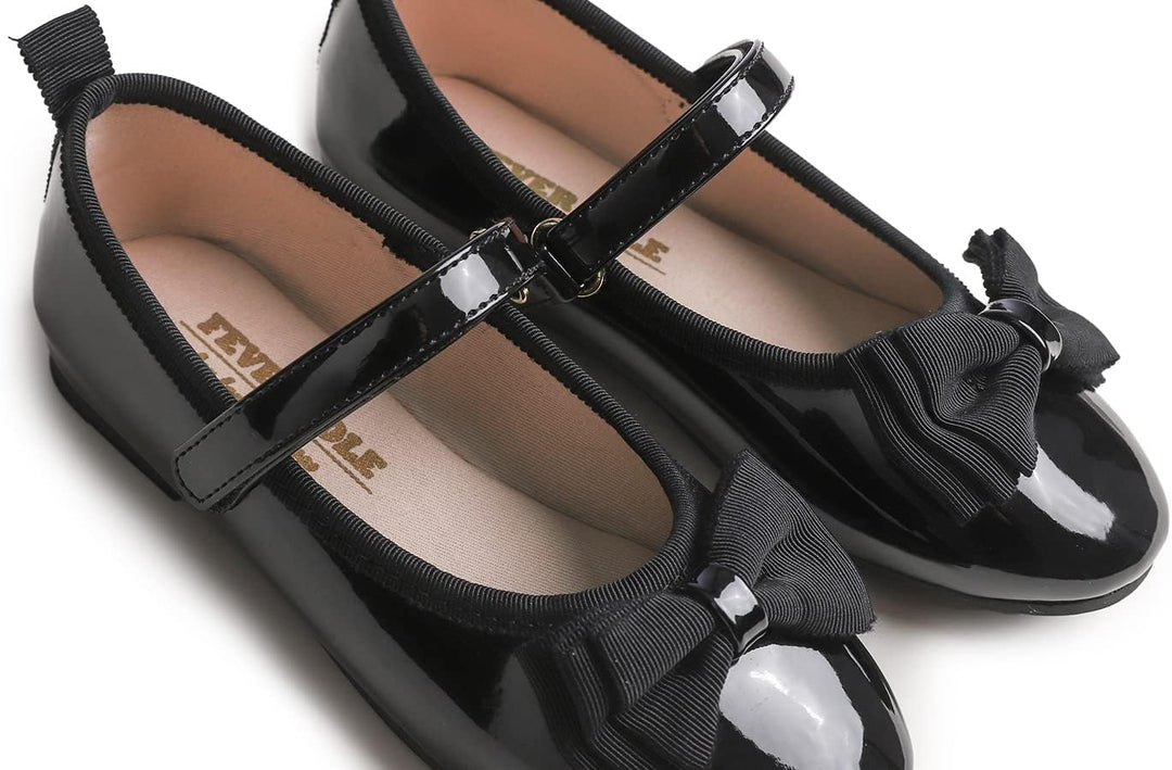 Feversole Girls Cute Dress, Mädchen süsses Kleid Mary Jane Schuhe weiche Party Urlaub Ballerinas 29