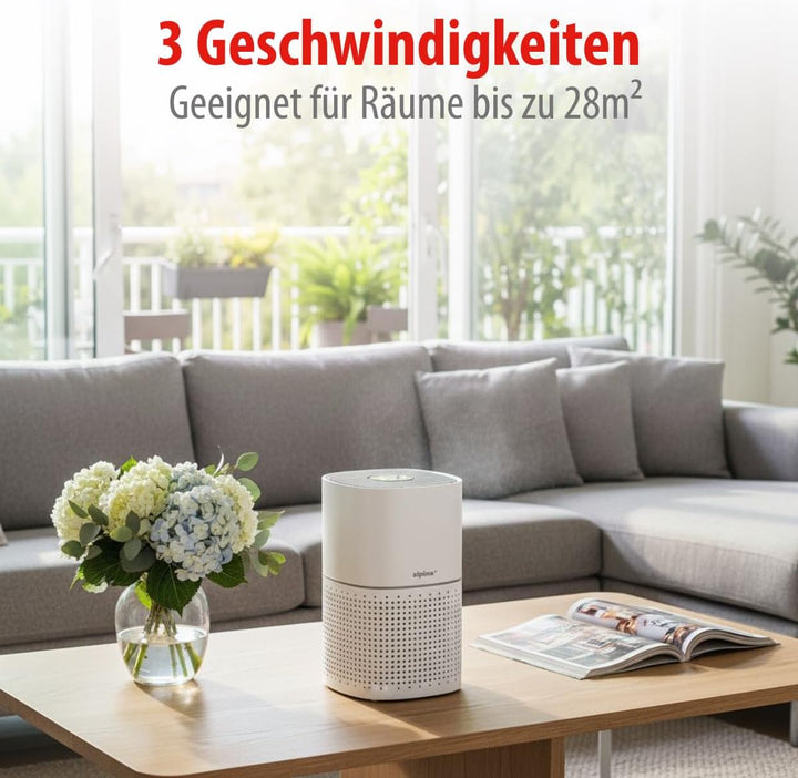 alpina Luftreiniger mit Ionisator - Air Purifier mit HEPA-Filter H11 - Luftreiniger allergiker - Ger