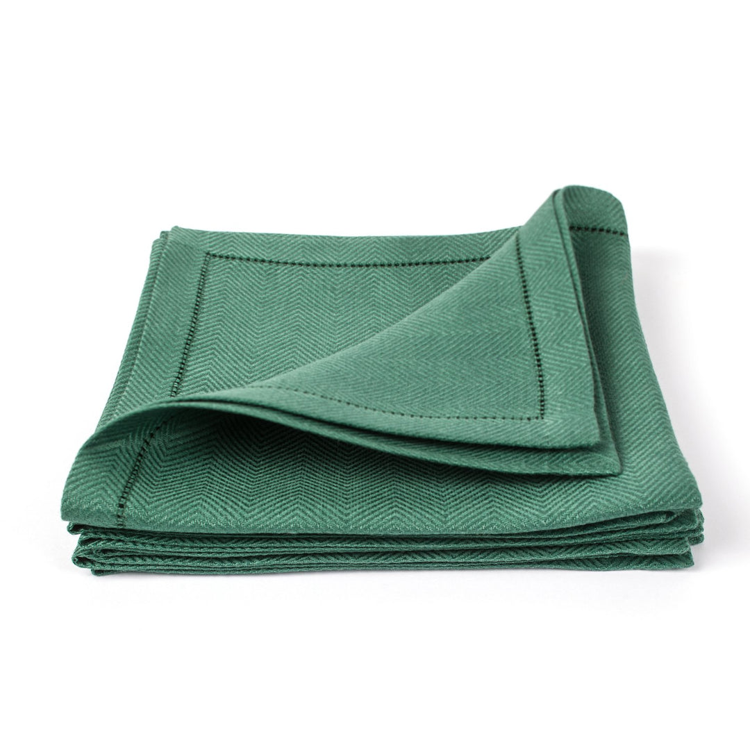 Linenme Emilia X4 Servietten, 45,7 x 45,7 cm dunkelgrün
