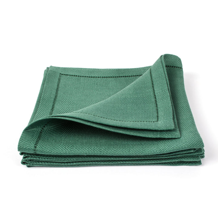 Linenme Emilia X4 Servietten, 45,7 x 45,7 cm dunkelgrün
