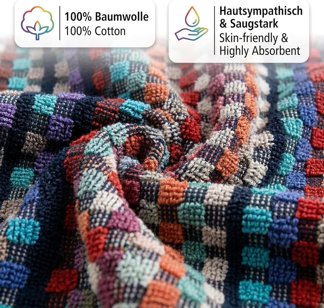 Betz 2 Stück Badetücher XXL Duschtücher Saunatuch Badetuch 100% Baumwolle Duschtuch Karo BUNT Grösse