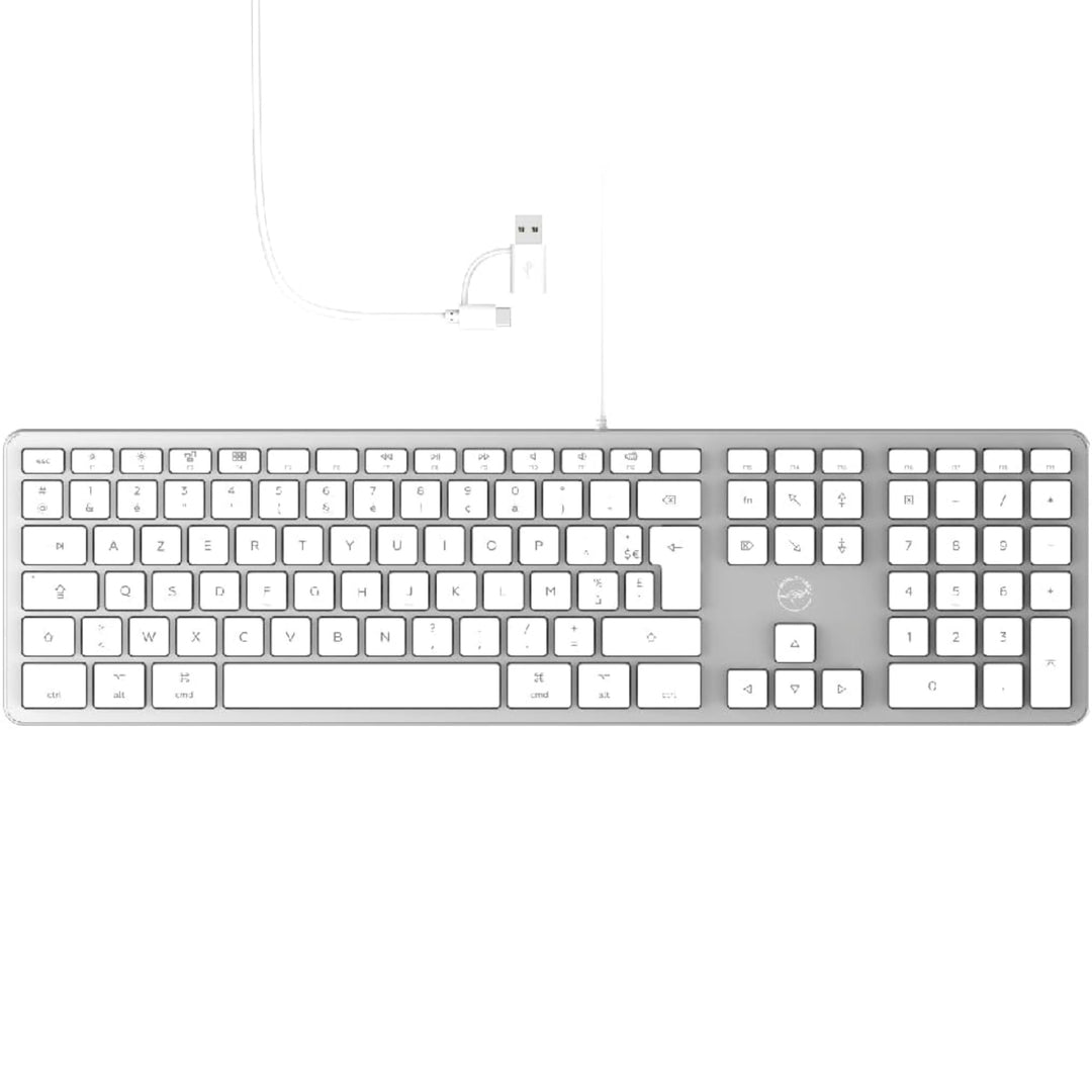 Mobility Lab Design Touch USB Mac Tastatur AZERTY Weiss- Tastaturen (Verkabelt, USB, AZERTY, Weiss)