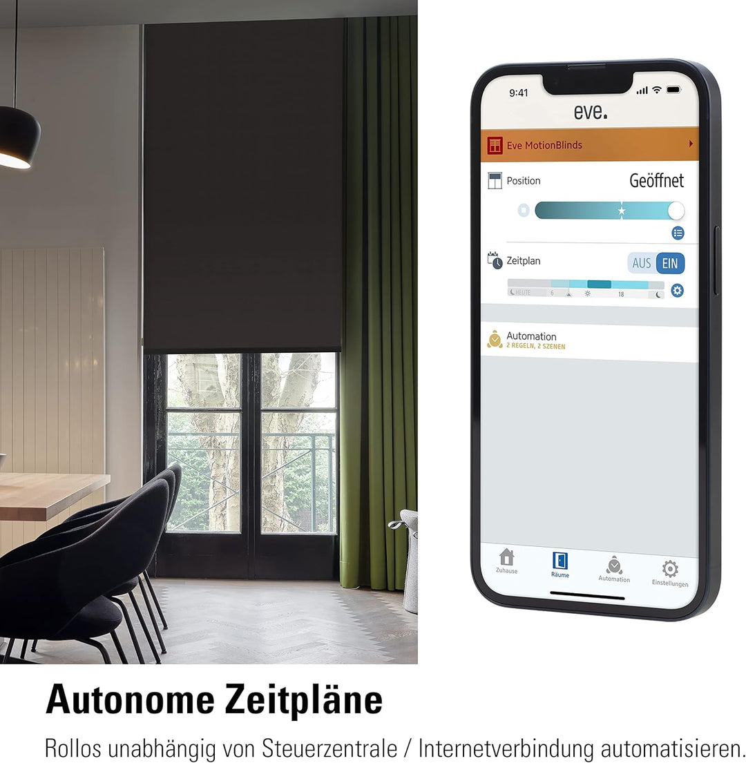 Eve MotionBlinds Upgrade Kit für Rollos – Motor zum nachrüsten bestehender Rollos im Innenraum (Appl