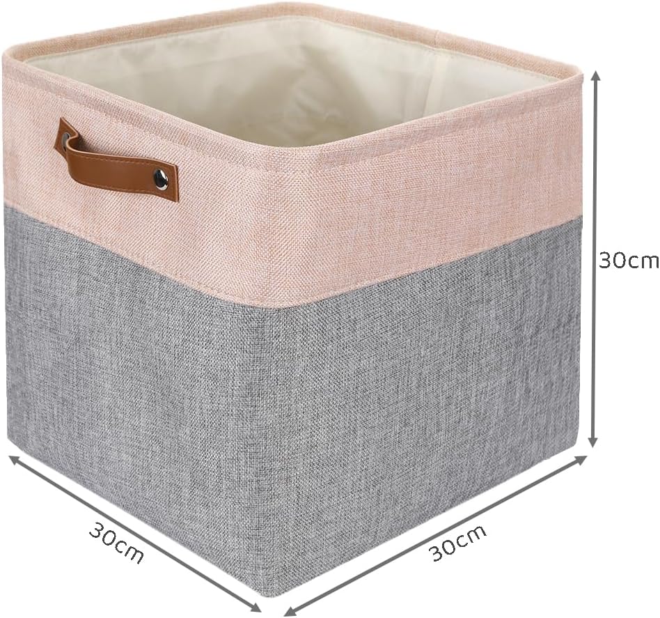 Mangata 25|28|30|33cm Aufbewahrungsbox Stoff, Aufbewahrungskorb für Regal, Korb Aufbewahrung, 3-er P