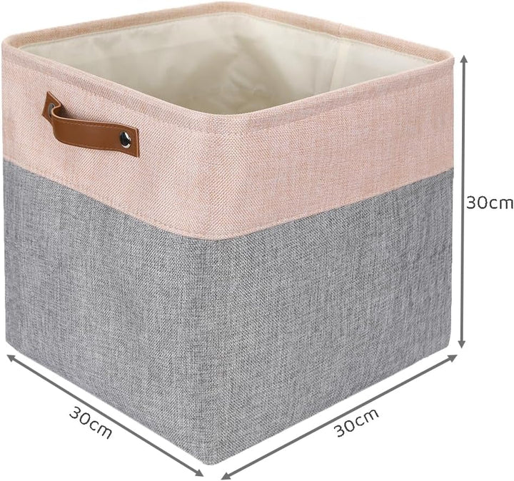 Mangata 25|28|30|33cm Aufbewahrungsbox Stoff, Aufbewahrungskorb für Regal, Korb Aufbewahrung, 3-er P