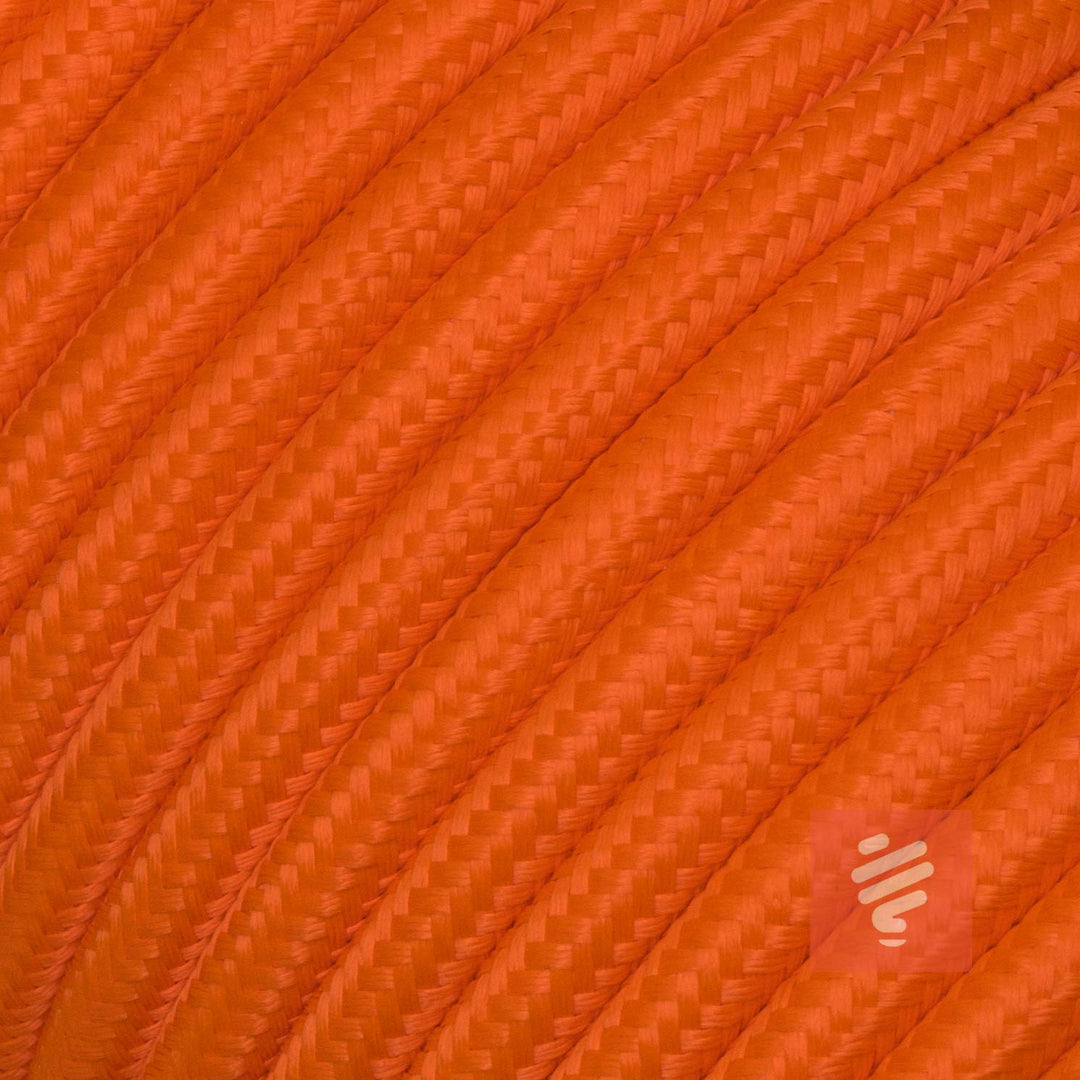Textilkabel für Lampe, Rundkabel, zweiadrig (2x0.75mm²), Orange - 100 Meter Orange 100 Meter, Orange