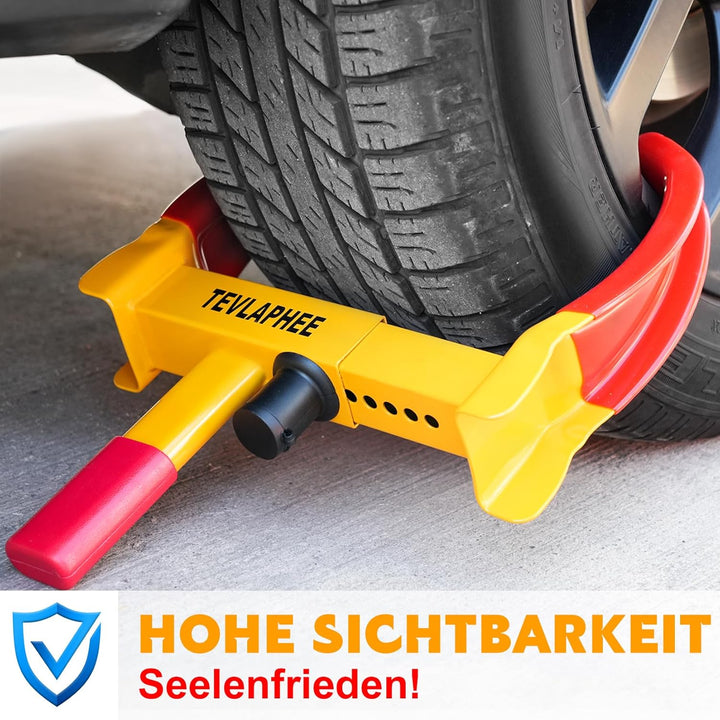 Tevlaphee Radkralle Parkkralle mit Sicherheitsschloss und 3 Schlüsseln für PKW Wohnwagen Anhänger Re