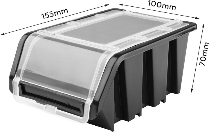 Lagersystem Werkstattregal | 78 x 39 cm | 21 stck. Box | Wandregal mit Stapelboxen - Wandplatten Ext