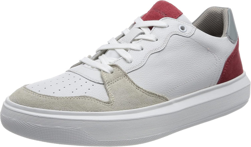 Geox Herren U Deiven Sneaker 43 EU White Dk Red, 43 EU White Dk Red