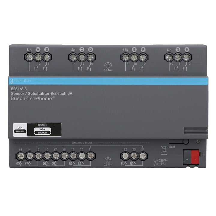 Busch-Jaeger Sensor/Schaltaktor 6251/8.8 8/8-fach REG-Aktor Busch-free@home Bussystem-Kombi I/O Gerä