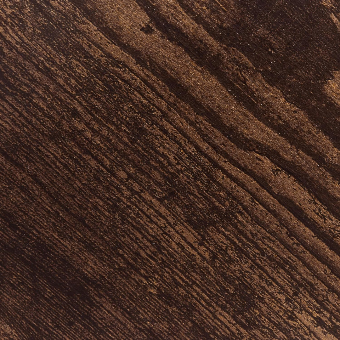 Beistelltisch dunkler Holzfarbton / schwarz Metallbeine mit Drahtkorb Bruni
