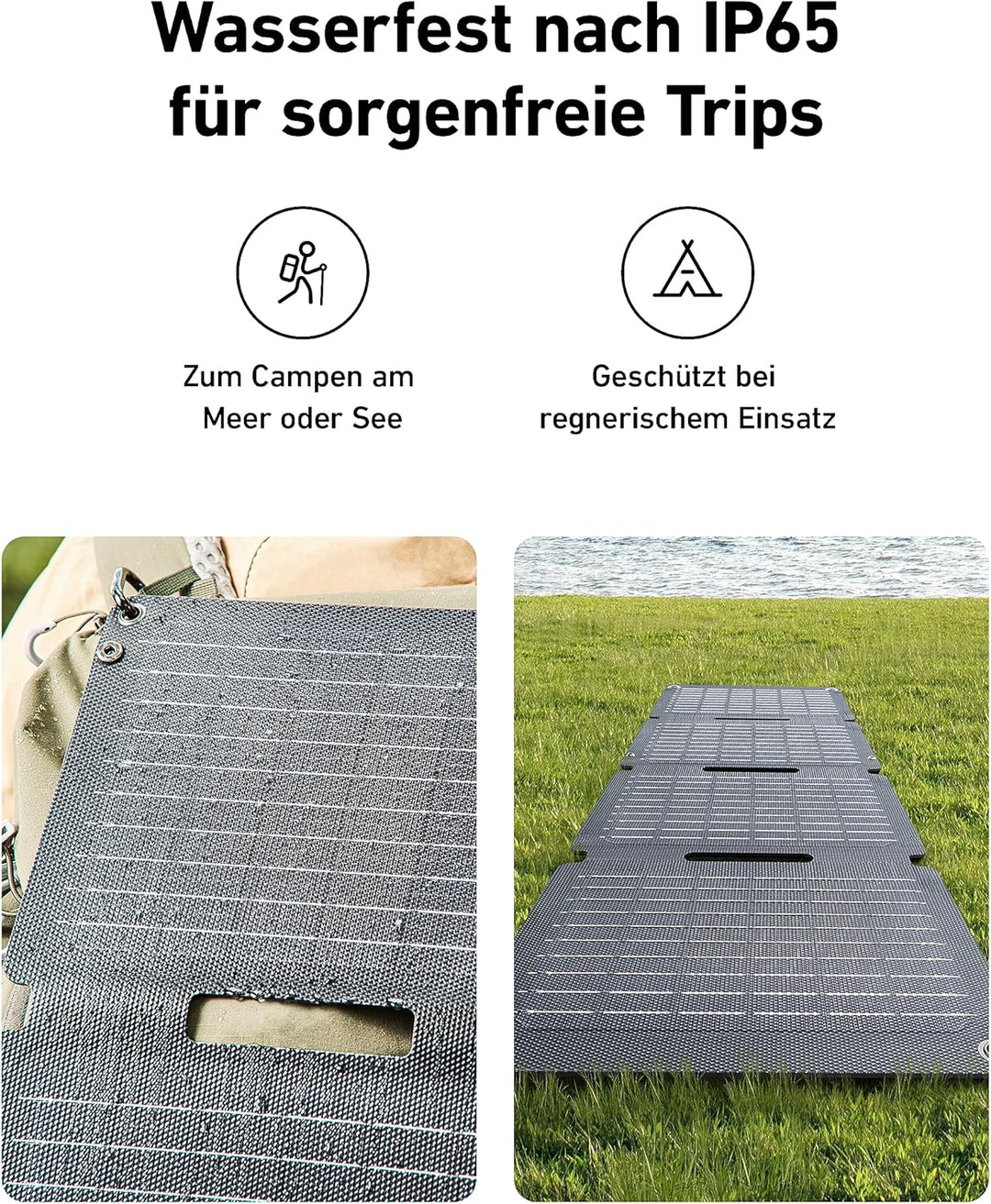 Anker SOLIX PS30 Faltbares Solarpanel 30W, tragbares Outdoor Solarladegerät, IP65 Wasserdicht, Schne