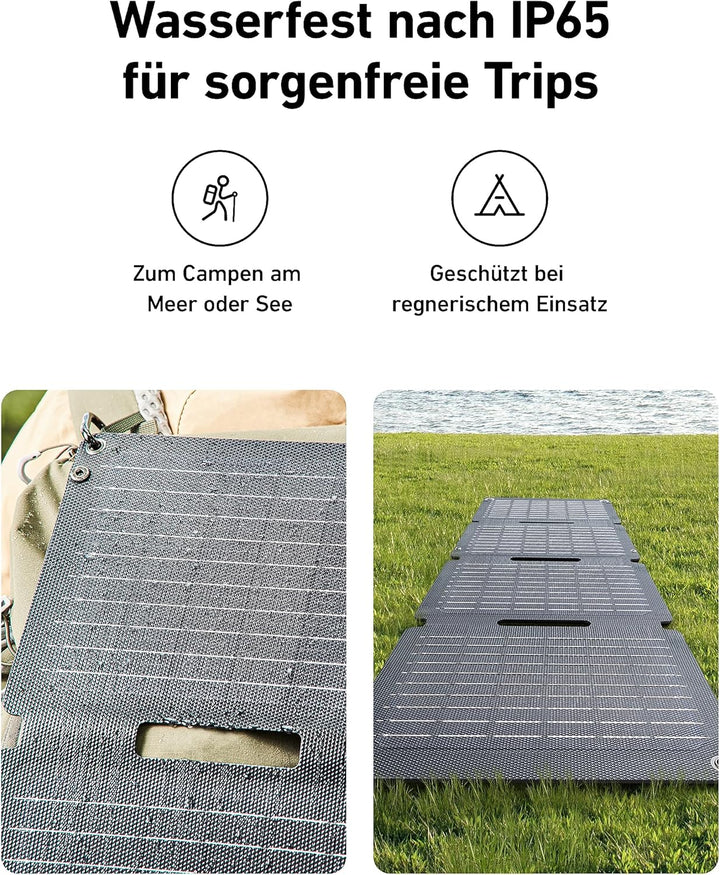Anker SOLIX PS30 Faltbares Solarpanel 30W, tragbares Outdoor Solarladegerät, IP65 Wasserdicht, Schne