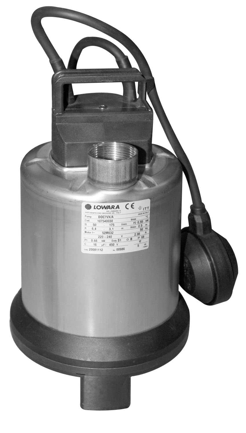 LOWARA TAUCHPUMPEN DOC7VX/A VORTEX Hp 0,75 / 0.55 KW - 1x 220V WITH FLOAT SWITCH