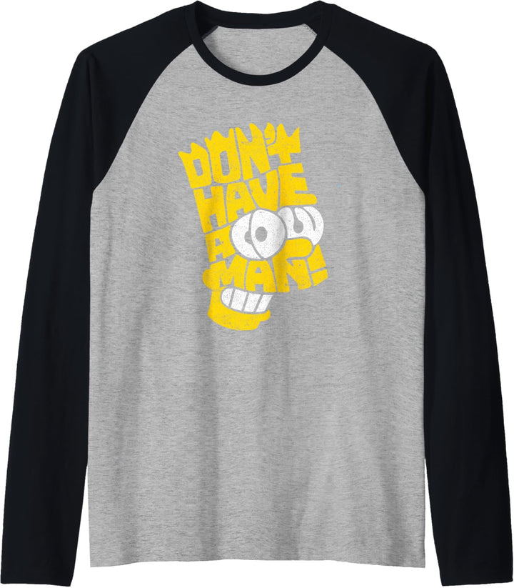 The Simpsons Bart Simpson Don't Have A Cow Man Raglan