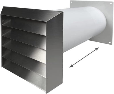 EASYTEC® Edelstahl Mauerkasten Ø 150 mm mit Teleskoprohr und einer Rückstauklappe | DN150 | 34153i |