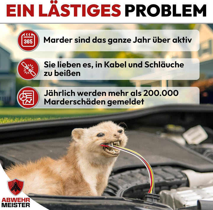 Original 8X Marderschreck-Kugeln inkl. PKW-Halterung, Marderschreck Auto mit Sofort und Langzeitwirk