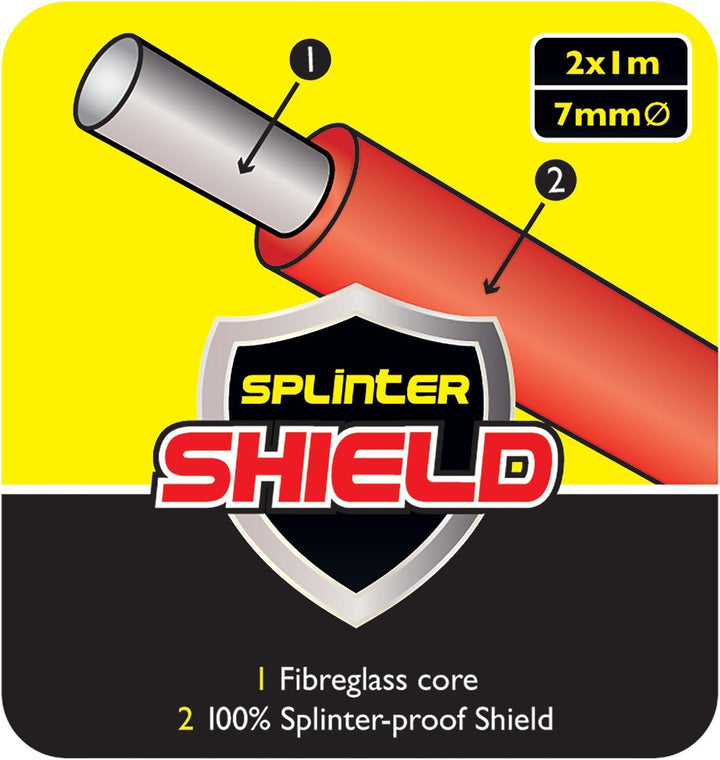 C.K MightyRods Pro 10m Kabelstangen Standard Set, 4 Flexibilitäten Einziehstangen, Splitterfrei Glas