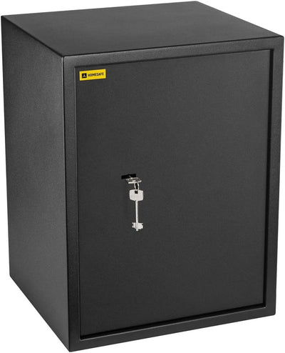 Homesafe HV50K Tresor Safe mit Schlüssel-Schloss, 50x35x35cm (HxWxD), Carbon Satin Schwarz, 50x35x35