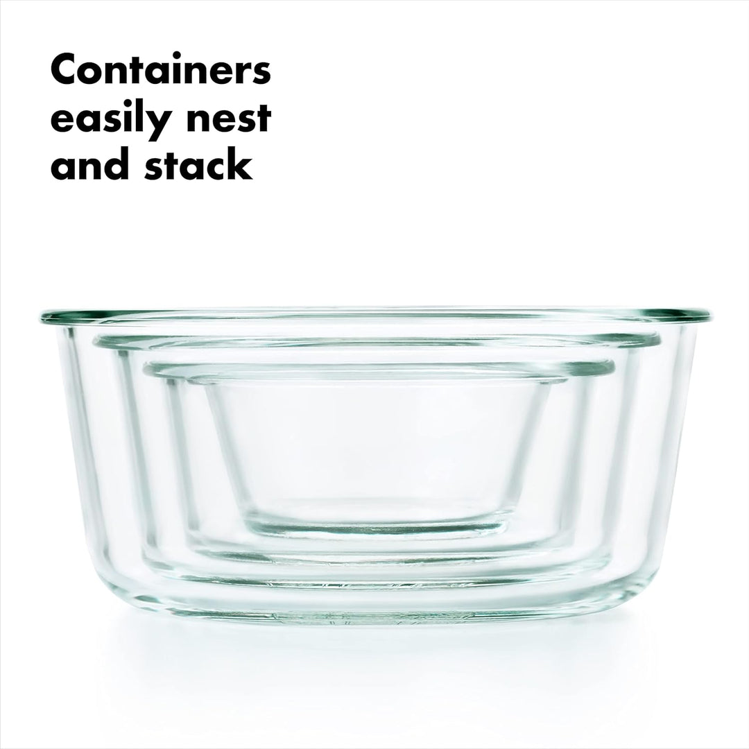 OXO Good Grips 30 auslaufsichere Behälter aus Glas und Kunststoff Frischhaltedosen-Set, Glas, durchs