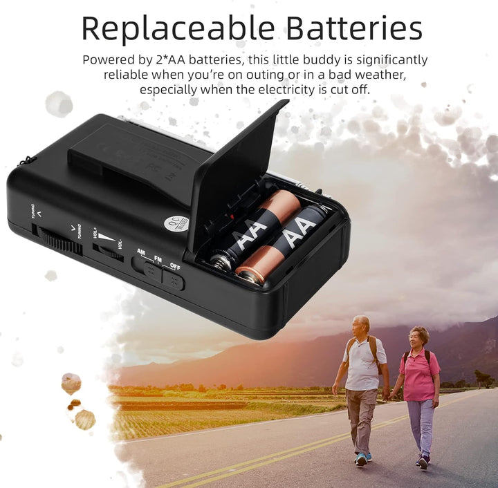 PRUNUS J-166 AM FM UKW Radio Batteriebetrieben, Transistorradio Weltempfänger Radio mit grossartiger