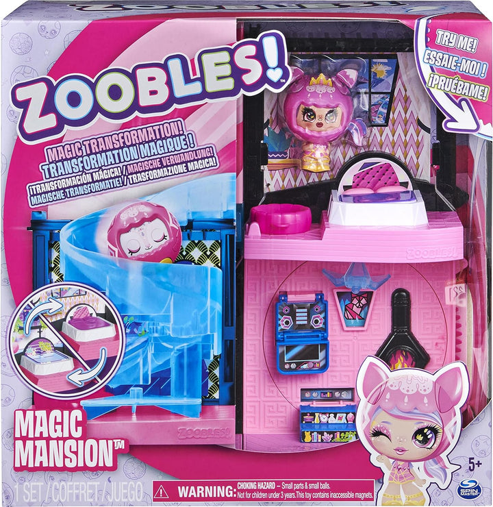 Zoobles Magic Mansion Transforming Playset with Exclusive Z-Girl Collectible Figure, Kids Toys for G