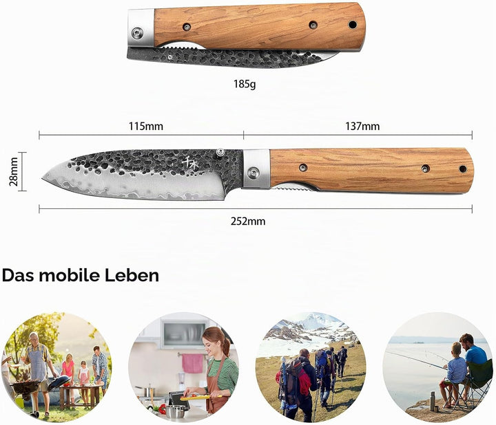 SENBON 440 Geschmiedeter Edelstahl Camping Chef Klinge Scharfe japanisches stil Faltende Tragbare Re
