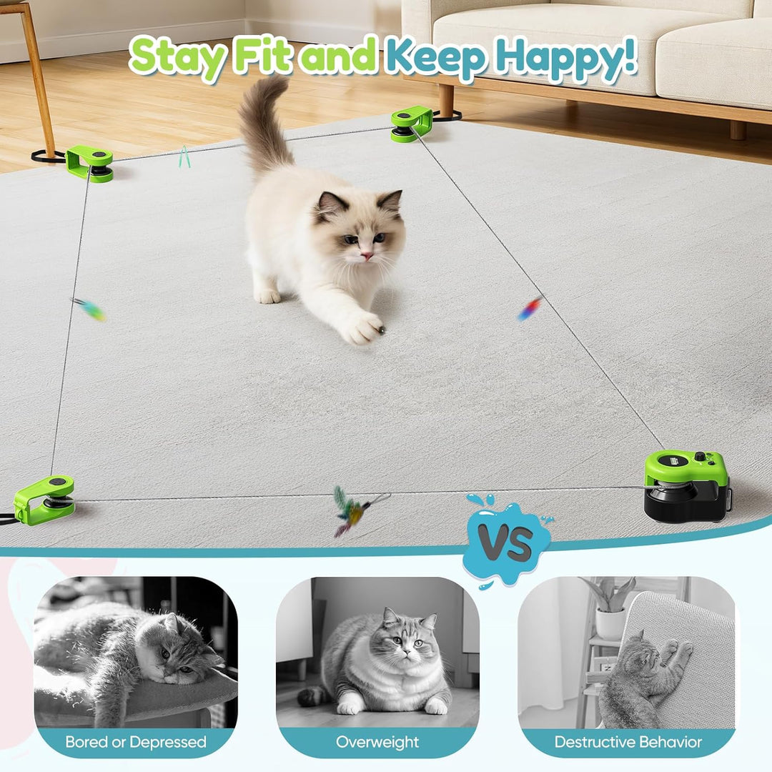Interaktives Katzenspielzeug für Drinnen, Katzenlaufband, Automatisches/Ferngesteuertes Simuliertes