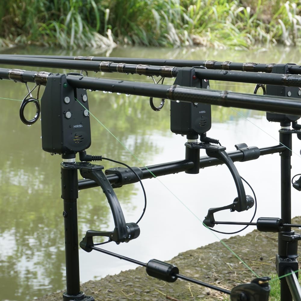 Hirisi Tackle Kabelloses Angeln Alarm Set 1+2 in Schutzhülle für Karpfenangeln B1236 B1236-4, B1236-