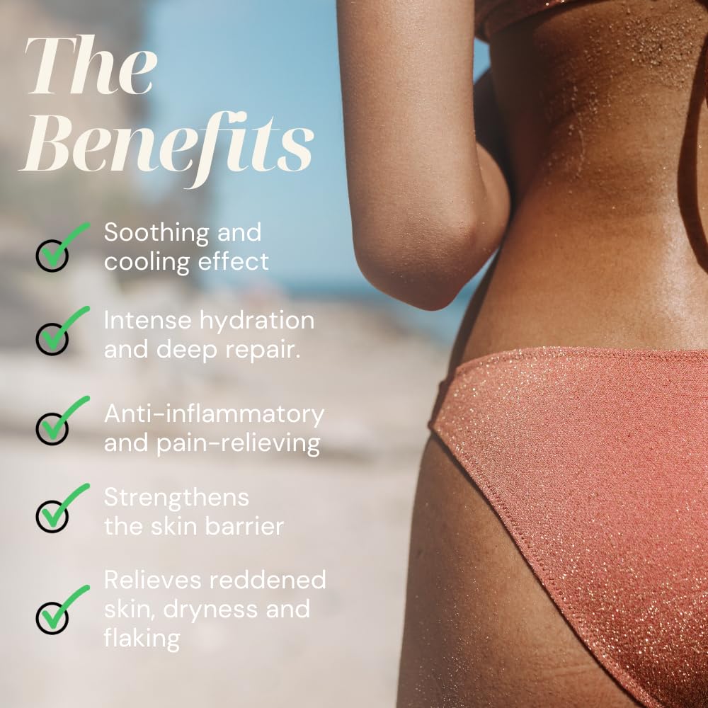 After Sun Gel Aloe Vera und Lavendel 1000ml Erfrischend, Reparierend für Gesicht und Körper, nach de