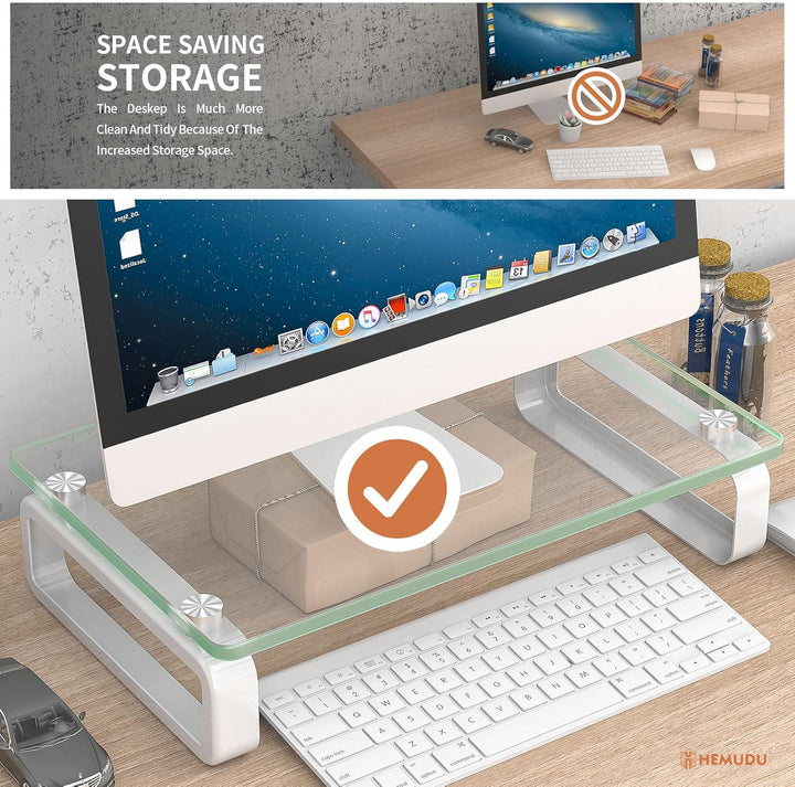 Computer-Monitor Ständer für Flachbildschirm LCD LED TV, Laptop/Xbox One, mit gehärtetem Glas und Me
