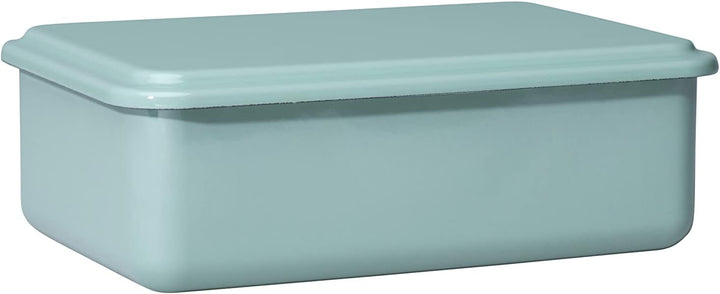 Riess, 0416-126, Vorratsbehälter mit Deckel, 23x15x5cm, Emaille, Design SERVE + STORE, SALBEIGRÜN, G