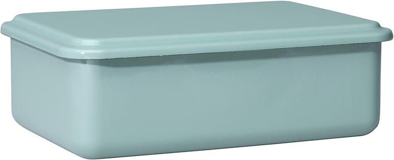 Riess, 0416-126, Vorratsbehälter mit Deckel, 23x15x5cm, Emaille, Design SERVE + STORE, SALBEIGRÜN, G