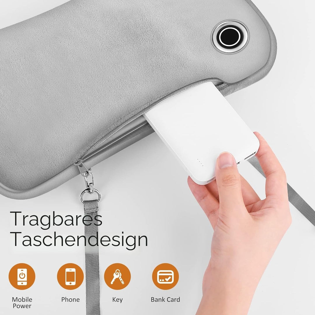 Handwärmer, Tragbare Graphen-Handwärmer mit sicherem weichem Plüsch und 3 Wärmeeinstellungen, für Ou