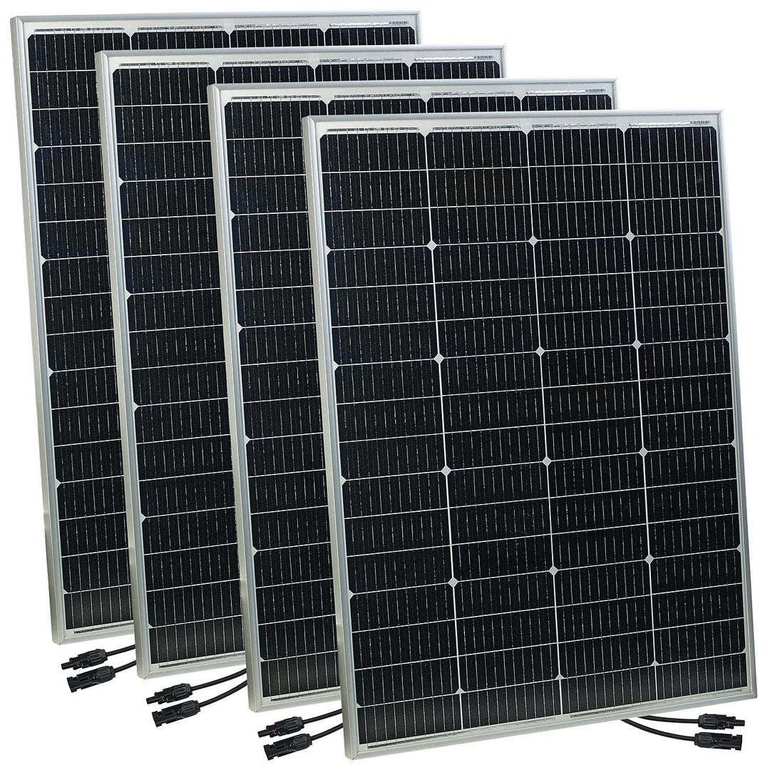 revolt Mobile Solarzelle: 4er-Set mobile monokristalline Solarpanels, 36 V, 150 W, MC4-komp. (Solarp