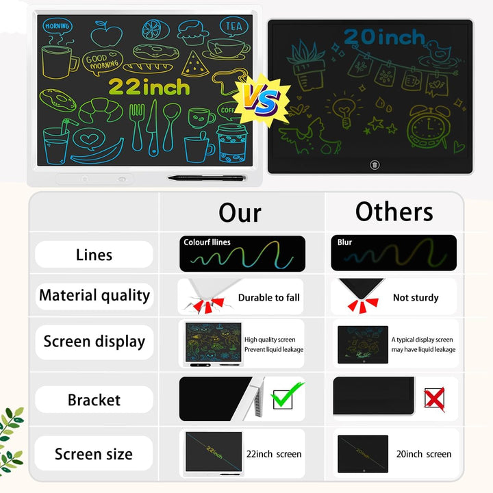LCD-Schreibtablett, 22 Zoll Dual Colorful Screen Writing Doodle Board Elektronischer digitaler Schre