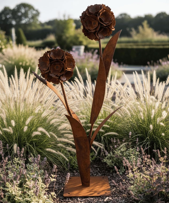 Terma Rost 3D Pusteblume XXL 120cm Höhe Pusteblume Gartendeko rost Gartenfigur gross Metallfigur Gar