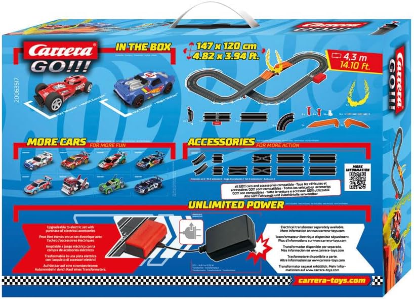 Carrera Go!!! Hot Wheels™ Rennbahn Set | Feurige Rennaction | Duell Night Shifter™ & HW50 Concept™ |