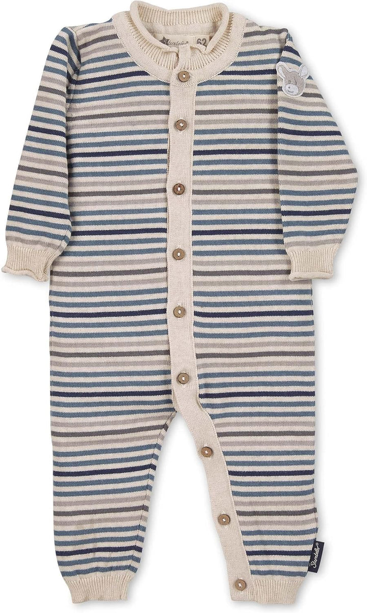 Sterntaler Baby-Jungen Strick Strampler Einteiler GOTS Esel Emmi Kleinkind-Schlafanzüge 74 Graublau,