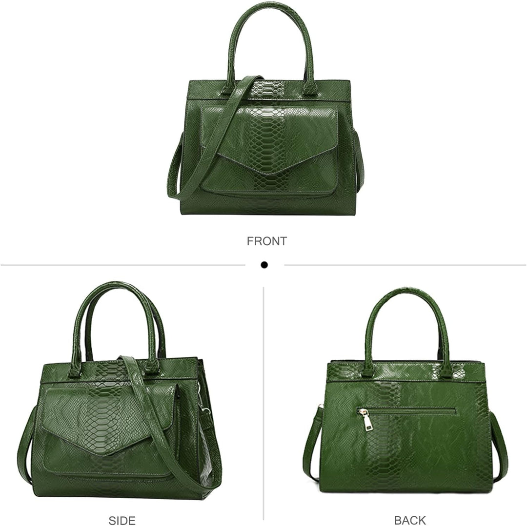 NICOLE & DORIS Damen Handtaschen Krokodil Handtasche Henkeltasche Lackiert Krokodil Top Griff Henkel