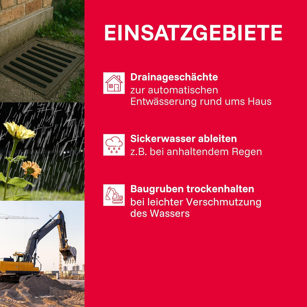 T.I.P. 30191 I-Compac 13000 Schmutzwasser Drainage-Tauchpumpe (bis 13.000 l/h Fördermenge, Förderhöh