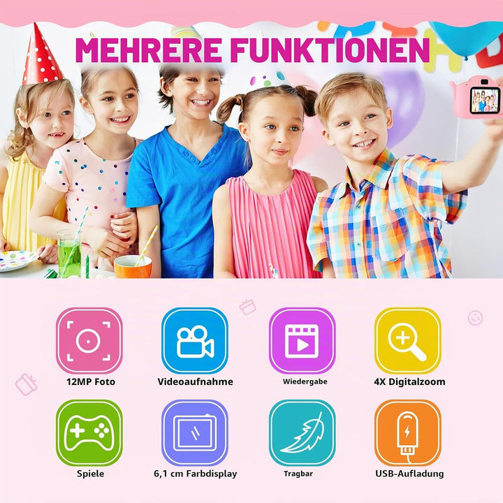Kinder Kamera, 2.0”Display Digitalkamera ，Geschenke für 3 4 5 6 8 7 9 10 11 12Jahre Jungen und mädch